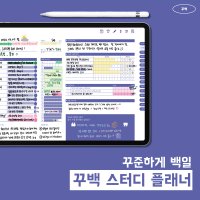 [꾸백] 꾸준하게 백일 스터디 플래너 PDF 노타빌리티 노트쉘프 굿노트 갤럭시탭 아이패드 다이어리 속지