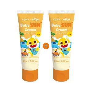 [1+1] 소이베베X핑크퐁 아기상어 베이비 워셔블 선크림 80g (SPF35++)