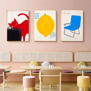 David Shrigley 데이비드슈리글리 레몬 블루의자 인테리어 그림액자 벽그림