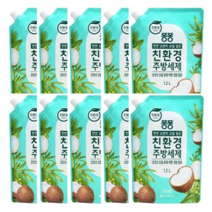 LG생활건강 퐁퐁 친환경주방세제 코코넛향 1.2L 리필 1박스(10개입)