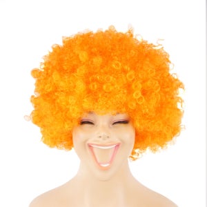 디스코 뽀글이 폭탄 파마 가발 분장 소품 오렌지