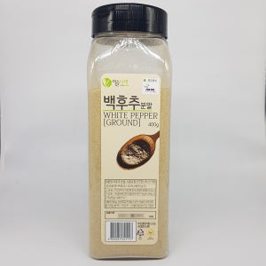이슬나라 백후추분말400g 천연향신료 크림파스타 찜 수프 양식 조미료 시즈닝 파우더