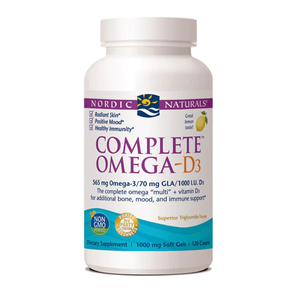 노르딕 내추럴 <b>컴플리트 오메가</b> <b>D3</b> 레몬맛 1000mg 120캡슐 EPA DHA