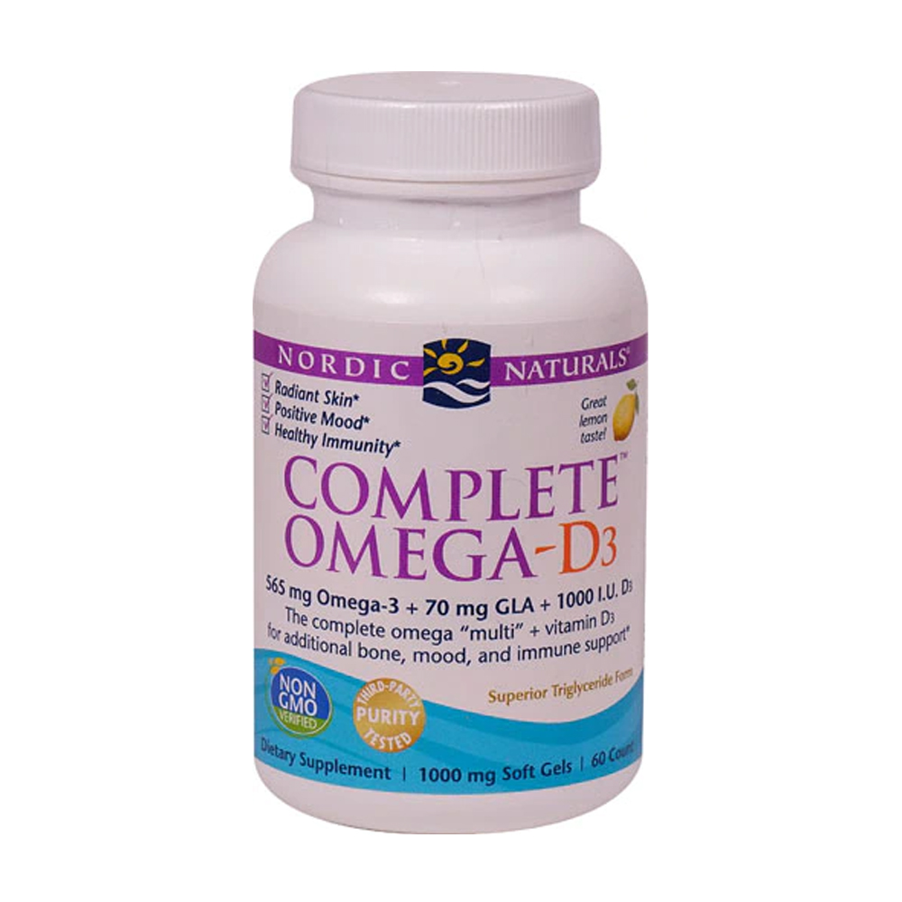 노르딕 내추럴 <b>컴플리트 오메가</b> <b>D3</b> 레몬맛 1000mg 60캡슐