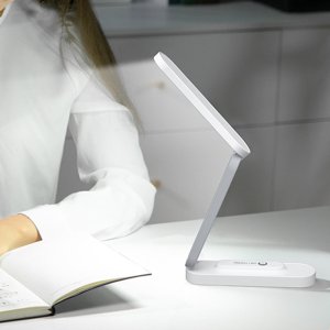 유니영 UNS1200 시력 보호 접이식 무선 LED 스탠드 공부 독서실 책상 독서등 화이트
