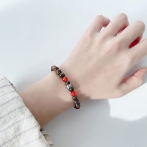 옴마니반메훔 브론자이트 카넬리안 천연석 원석 팔찌 염주 커플아이템