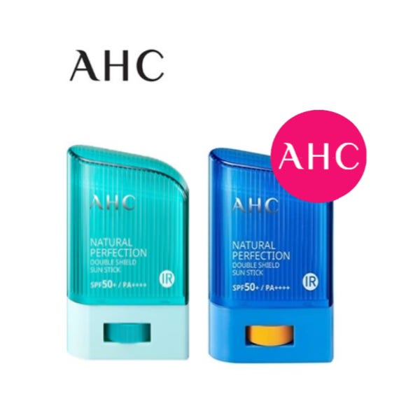 1+1 AHC 내추럴 퍼펙션 더블쉴드 선스틱 (워터프루프 골프 쿨링 스틱썬크림) 14g+14g 2개