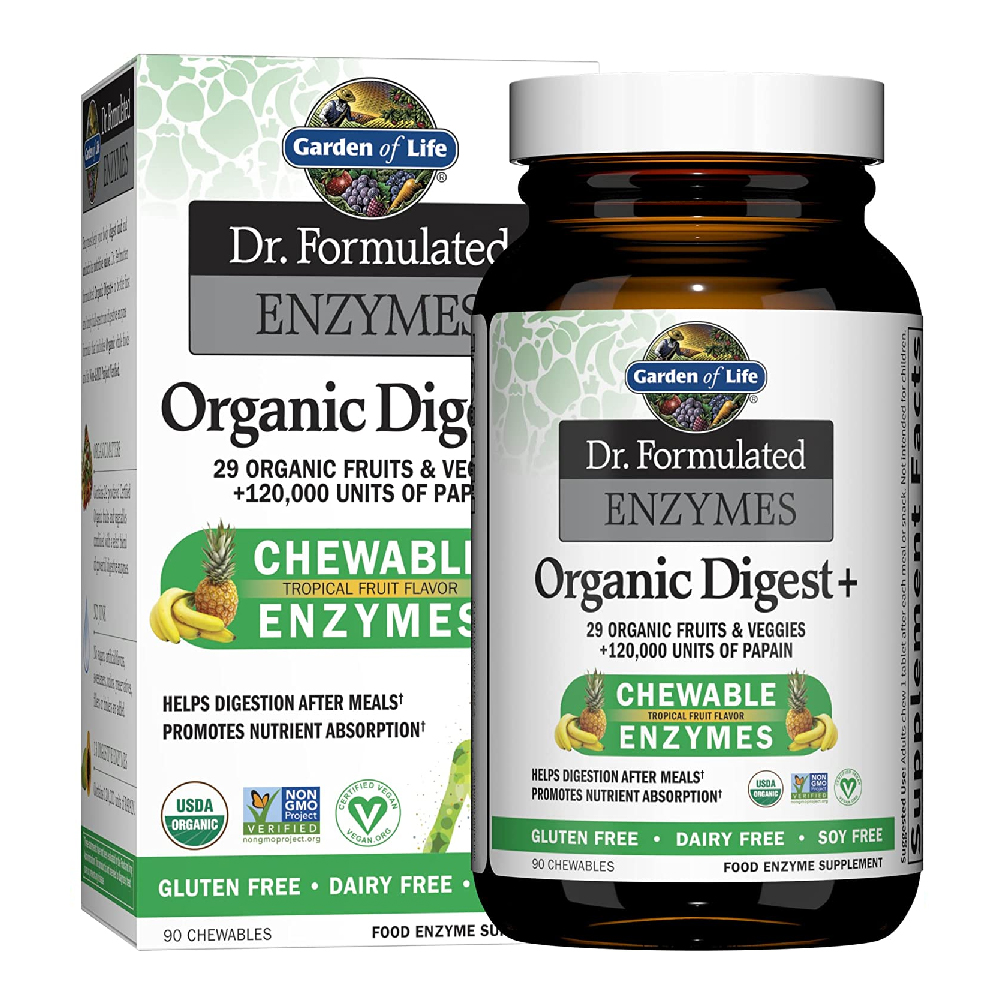 가든오브라이프 닥터 포뮬러 소화효소 유기농 다이제스트 열대과일맛 29가지 과일 채소 90 츄어블