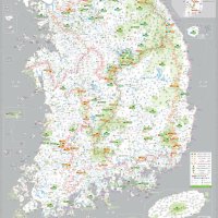 대한민국 우리나라 한국 남한 태백 산맥 명산 명소 등산 트래킹 백 지도 전도 상세 보기