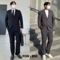 (M-7XL)(자체제작) 남자 빅사이즈 스판 정장 수트세트 면접 남성 세미정장 캐주얼정장