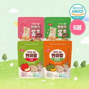 베베스트 처음먹는 칼슘 현미킥 롱뻥&현미팝 4종 6개 아이 과자 간식