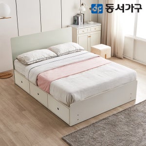 동서가구 미휴 비스포크 3서랍 신혼 퀸사이즈 수납침대 + 9존독립매트 DF643572