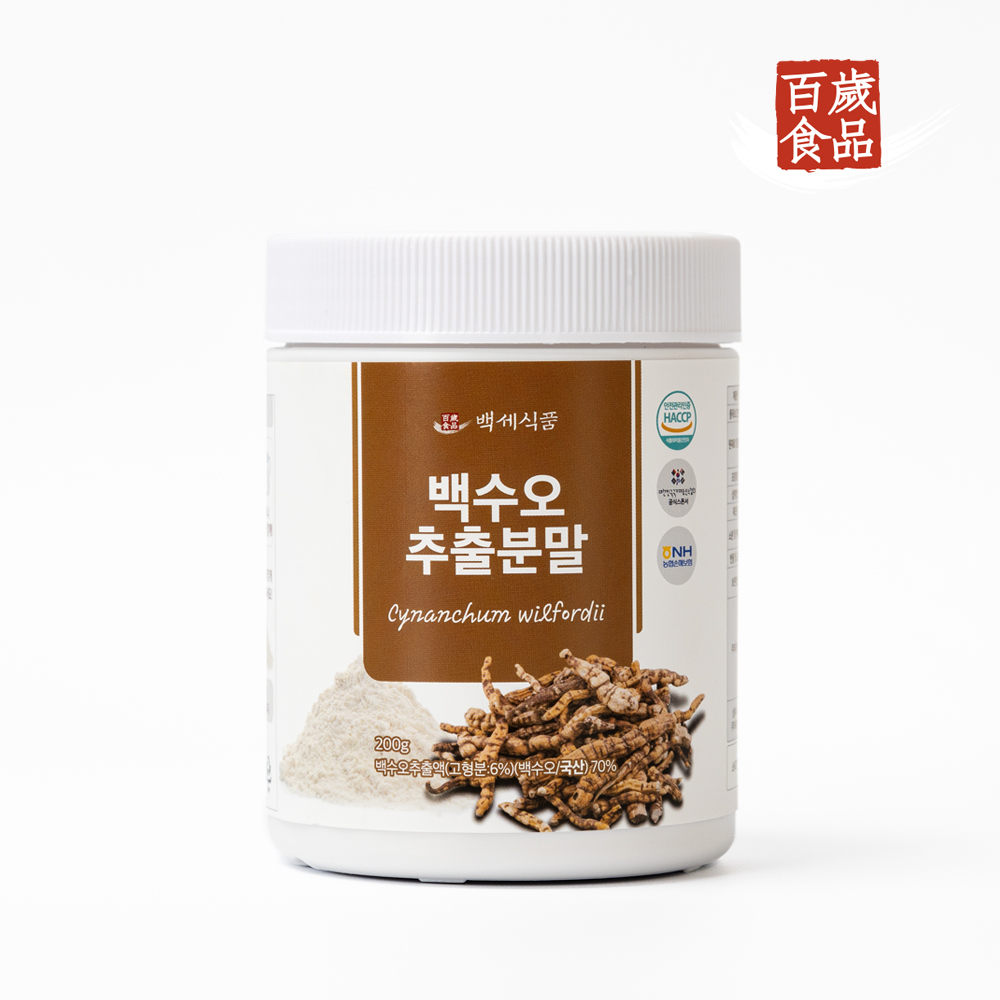 <b>백세식품</b> 국내산 백수오 <b>추출 분말</b> 가루 200g 통