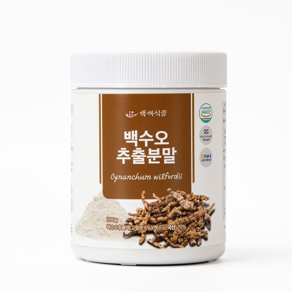 <b>백세식품</b> 국내산 백수오 <b>추출 분말</b> 가루 200g 통