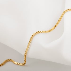 14K 박스 체인 남자 데일리 선물 팔찌(1.5)