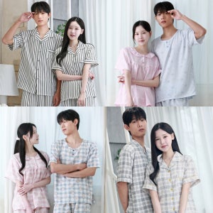 여름 커플 시어서커잠옷 지지미 빅사이즈잠옷 파자마