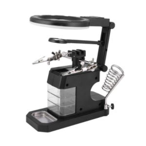 인두기 납땜 받침대 스탠드 LED 라이트 확대경 회로판 보드용 인두 작업 다이