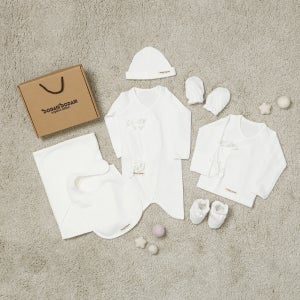도담도담 오가닉 코튼 무형광 100% 배냇저고리 7종 출산 선물 (오리지널 화이트)