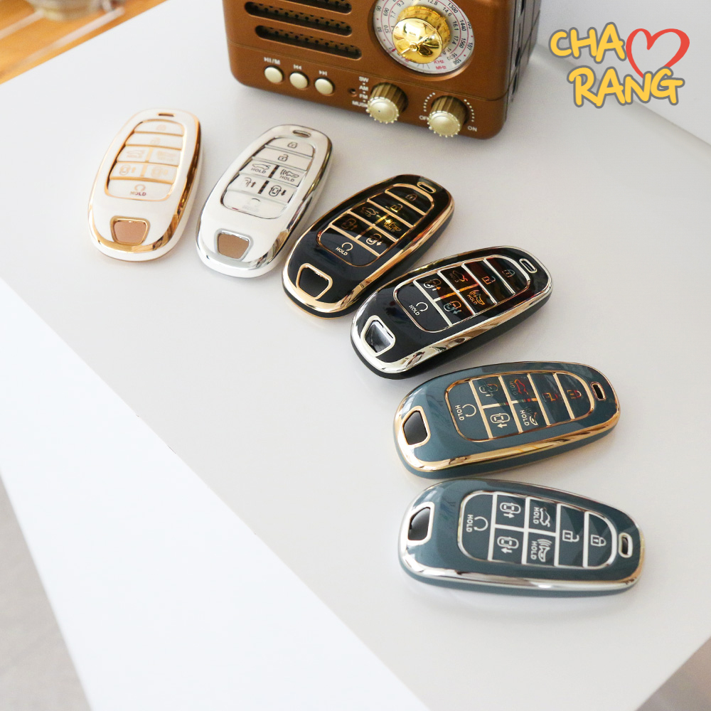 자동차 차키케이스 TPU 큐빅 메탈 키링 키홀더