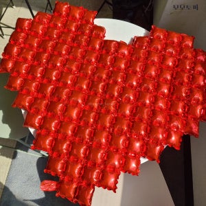 하트 모자이크 배경 은박 풍선 (4color)