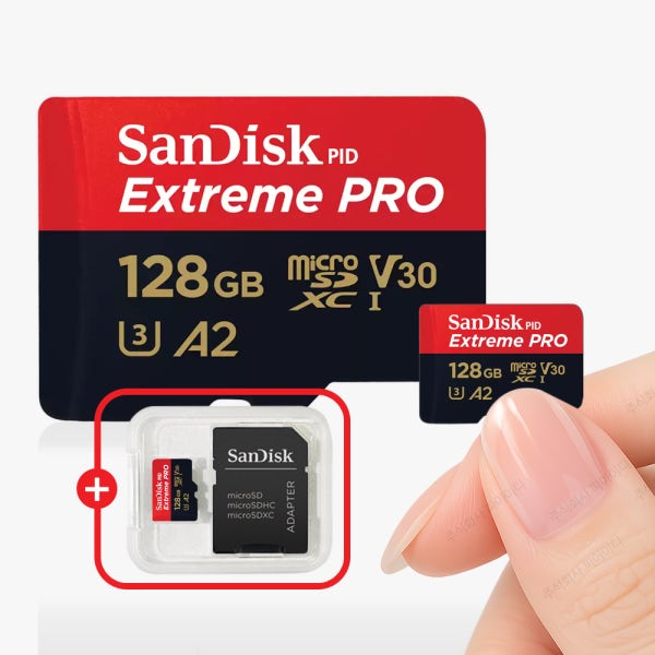 샌디스크 마이크로 SD카드 Extreme Pro 프로 128GB 128기가 닌텐도 액션캠 블랙박스 메모리 + 메모리케이스