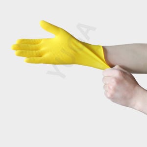 질긴 단미니 요리용 식품 라텍스 고무장갑 10켤레 노랑