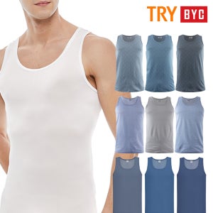 트라이/BYC 남성 순면 인견 기능성 런닝 세트 3매/5매