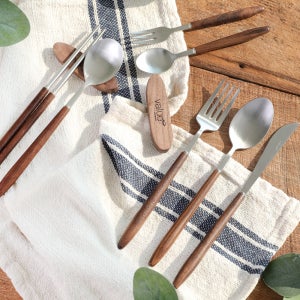 벨류 세라믹 월넛 우드 커트러리 양식기 수저 8종 디너포크