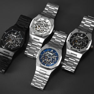 가이거 남성 오토매틱 시계 GE8049 4종 오토메틱 스켈레톤 오픈하트