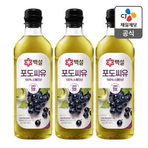 백설 포도씨유 900ml, 3개