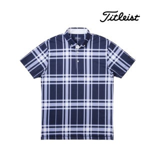 타이틀리스트 스트레치 쿨 코어 체크 프린트 반소매 폴로 셔츠 TSMC1926