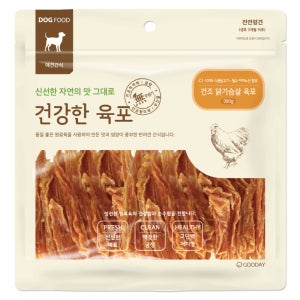 건강한육포 건조 닭가슴살육포 300g 강아지 간식 반려견 애견 건강식