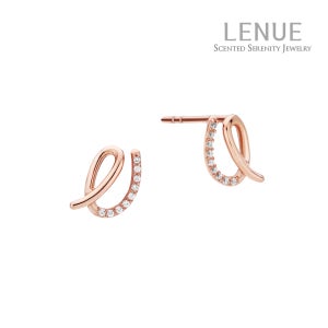 [레뉴] 이모션 큐빅 스터드 귀걸이 / 14K 골드 e 모양 애인 여자친구 생일 선물