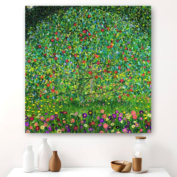 구스타프 클림트 사과나무 80x80cm 사과 액자 명화 그림 인테리어 거실벽 개업 캔버스