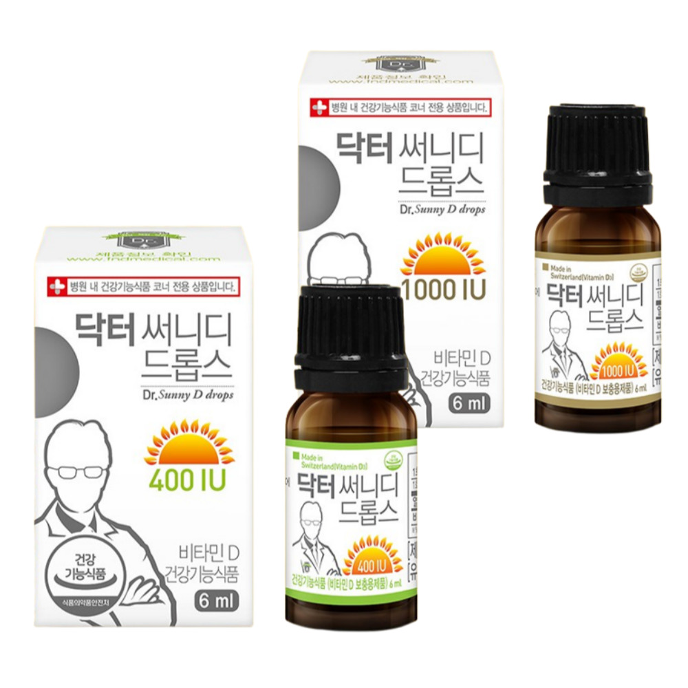 <b>닥터 써니디 드롭스</b> 400U 1000U 신생아 유아 어린이 임산부 비타민D 액상 6ml