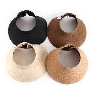 리본 지사 돌돌이 봄 여름 여성 썬캡 바캉스 자외선차단 큰 챙 넓은 모자