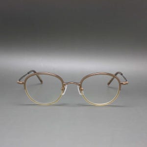 STEADY 스테디 STD-93 C-4 라이트 브론즈 동그란 콤비 반무테 안경