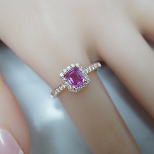 핑크사파이어 반지 헤일로디자인