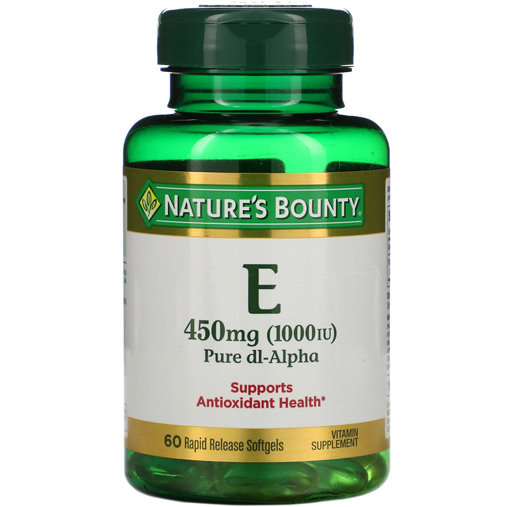 네이쳐스 바운티 <b>비타민E 퓨어 Dl-알파 450mg</b>(1000IU) 60정