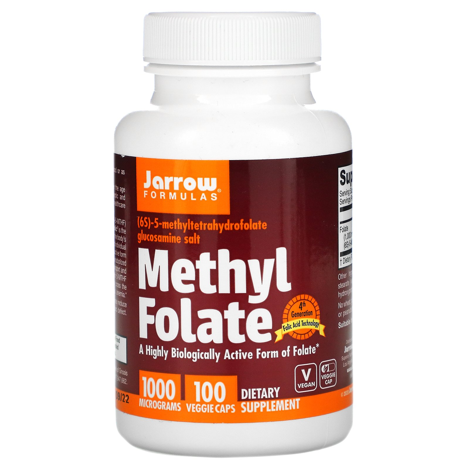 자로우 포뮬라 <b>메틸폴레이트</b> Methyl Folate 1000mg 100정