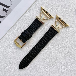 애플워치5 40 44mm 호환 슬림 가죽 스테인리스 스틸 고리 시계줄 스트랩