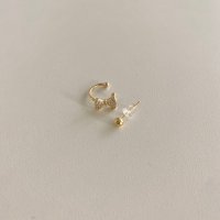 [르와이] 심플 리본 귀찌 이어커프 2세트 Ribbon Earcuff (2set)