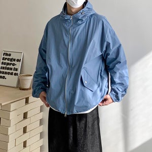 남자바람막이 남자봄자켓 러닝 얇은바람막이 후드 봄 여름 가을 하늘색 고어텍스 나일론 자켓