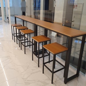 몽뜨가구 HPM 폭좁은 바테이블 창가 베란다 브라운티크(블랙다리) 1600X350X750