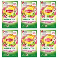 Lipton Green Tea Orange Passionfruit Jasmine 립톤 그린티 오렌지 패션푸룻 자스민 녹차 20티백 6팩