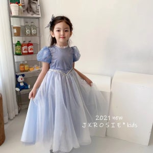 여아 아동 아이샤 공주 드레스 겨울왕국 눈꽃송이 반팔 원피스 드레스