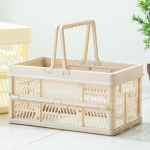 담다 접이식 펜트리 수납 정리 플라스틱 폴딩바스켓 매장 마트 미니 손잡이