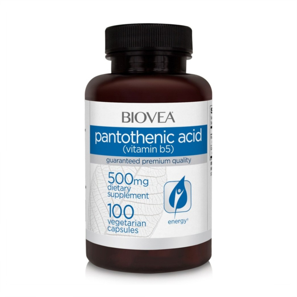 BIOVEA 영국직구 <b>바이오</b>베아 <b>판토텐산</b> 비타민 <b>B5</b> 500 mg 100베지캡슐 Pantothenic Acid
