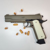 킴버 M1911 M45A1 데저트워리어 탄피배출 블로우백 존윅권총 45구경 샌드콜트