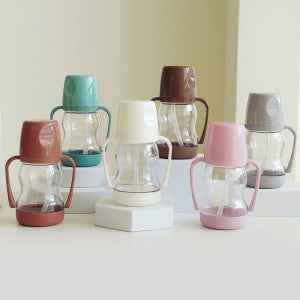 아가프라 라온 빨대컵1+1+세척솔+네임스티커 24P 유아 물통 아기 물병